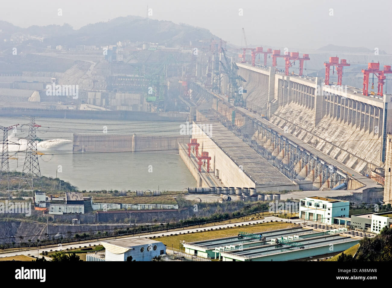 CHINA YANGTZE RIVER SANDOUPING The Three Gorges Dam site Stock Photo