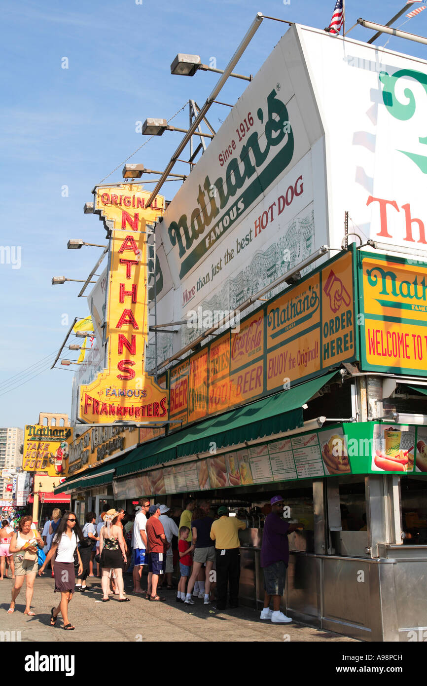 The original Nathans famous hotdogs Coney Island Brooklyn New York City ...
