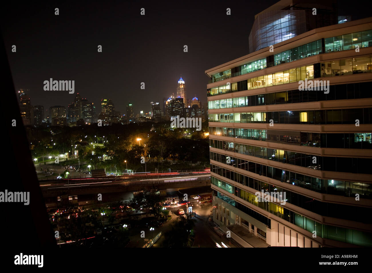 Bangkok Skyline at night Stock Photo - Alamy