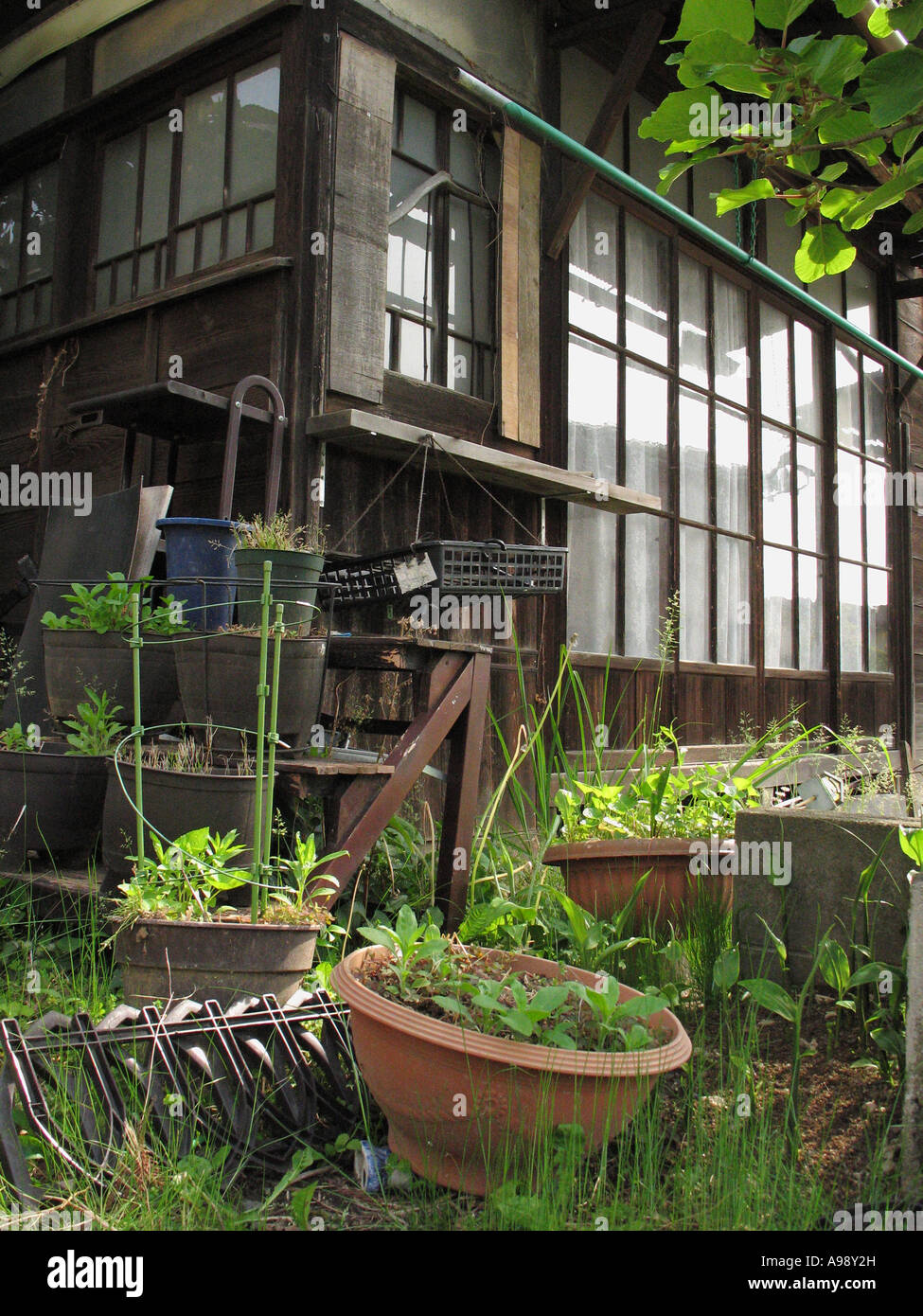 Wooden traditional Japanese house Sendai Stock Photo Alamy