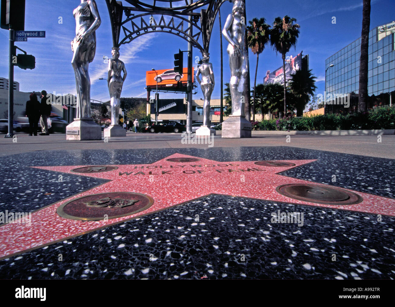 Hollywood Walk of Fame Stock Photo