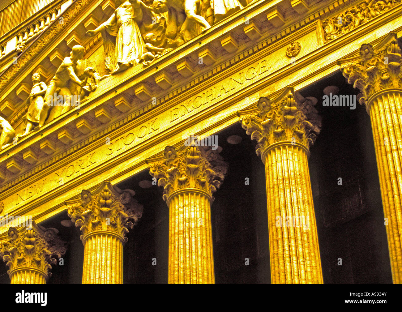 New York stock exchange NYSE Wall Street Dow Jones stock market Stock Photo