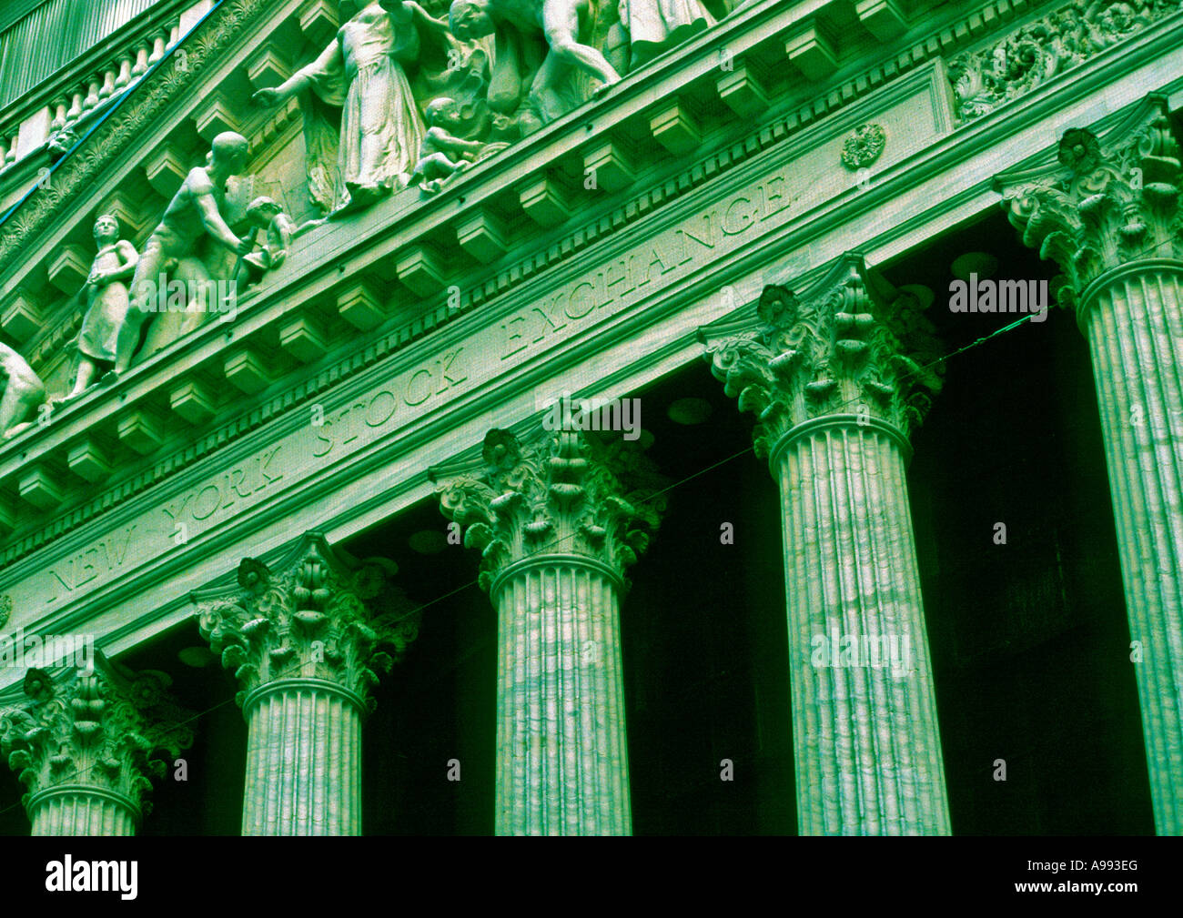 New York stock exchange NYSE NYC USA pillars in the color of money