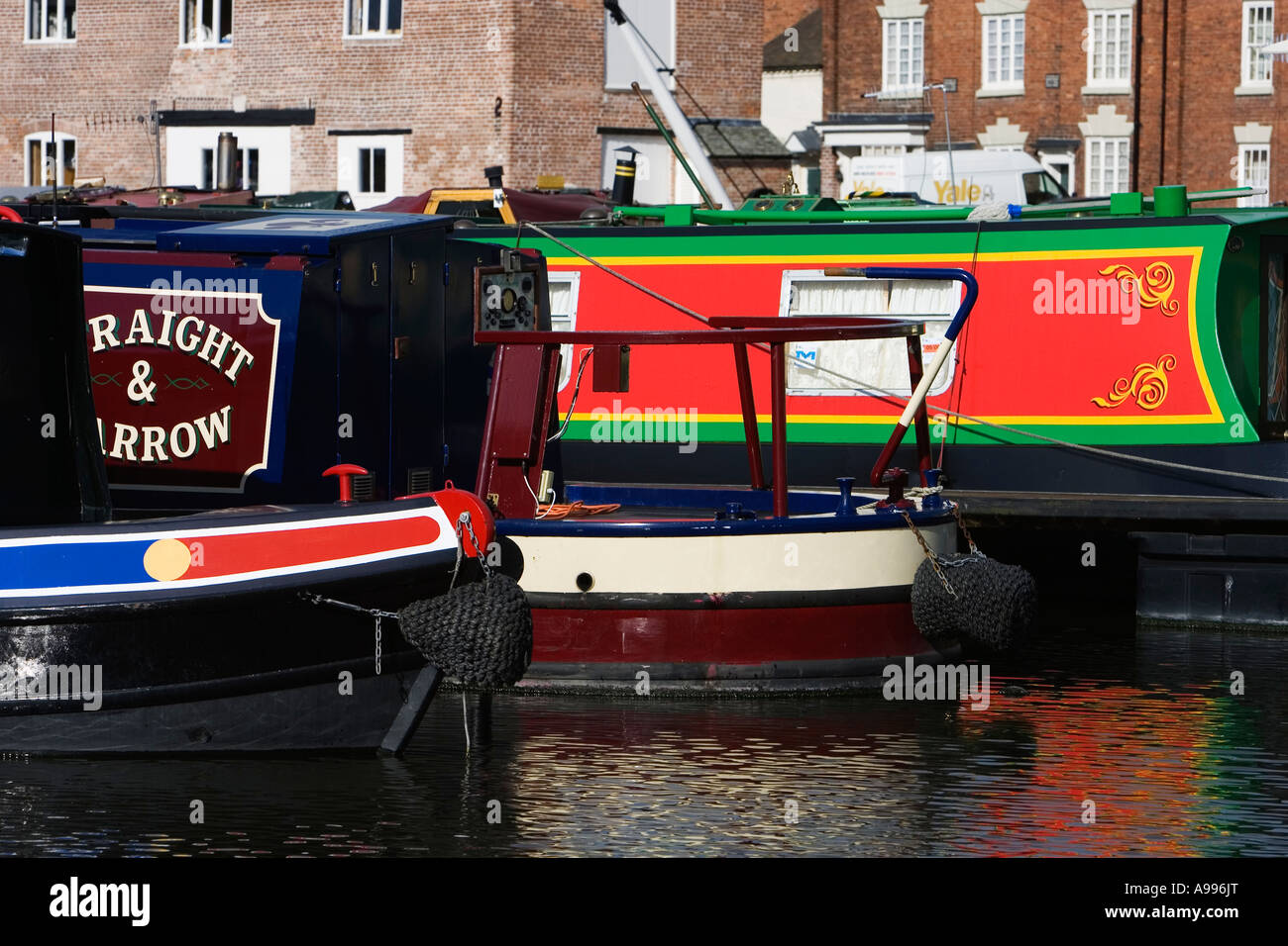 Narrowboats in Upper Basin Stourport on Severn Worcestershire UK May 2007 Stock Photo