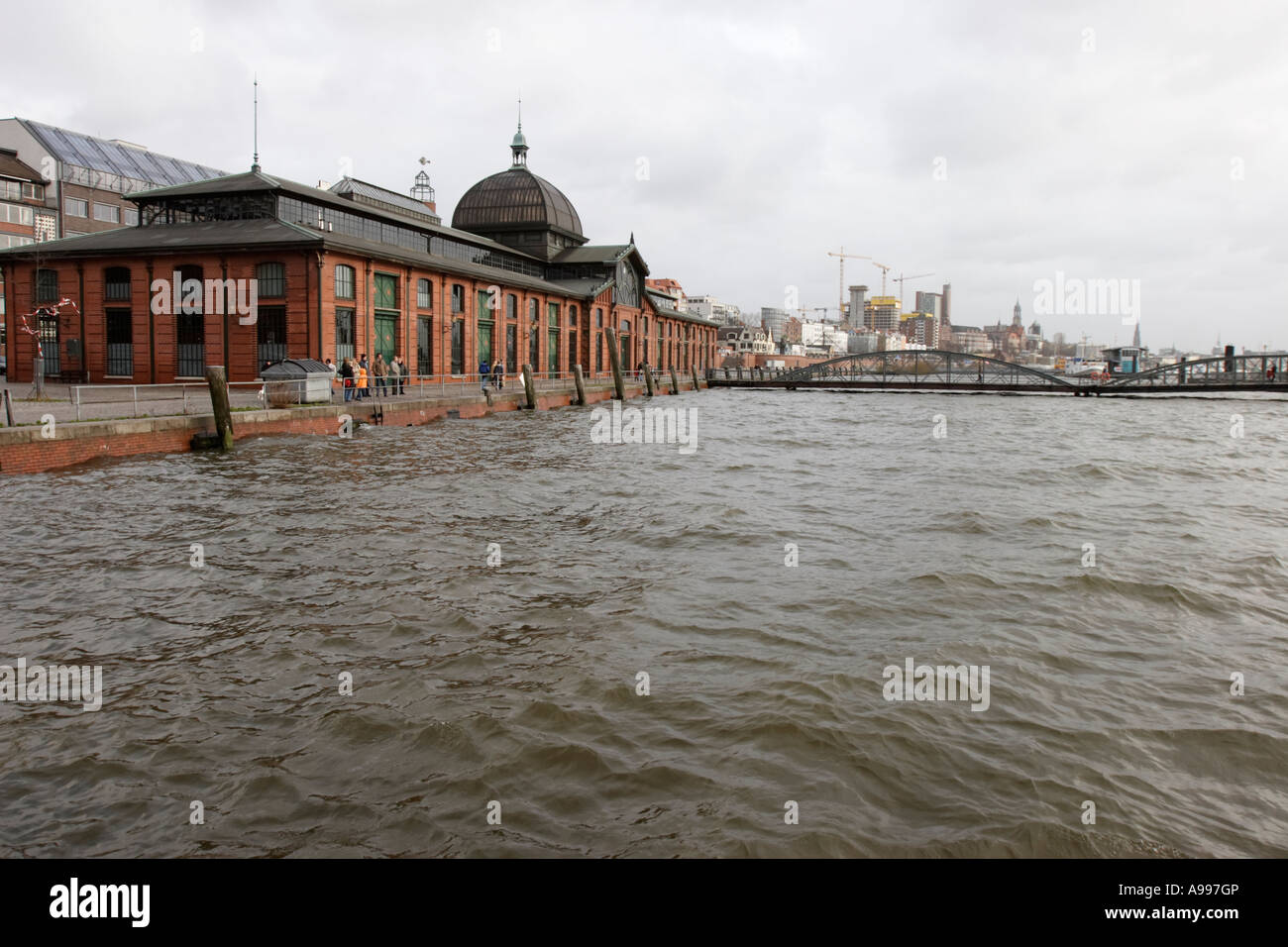 High level of water in the River Elba Stock Photo