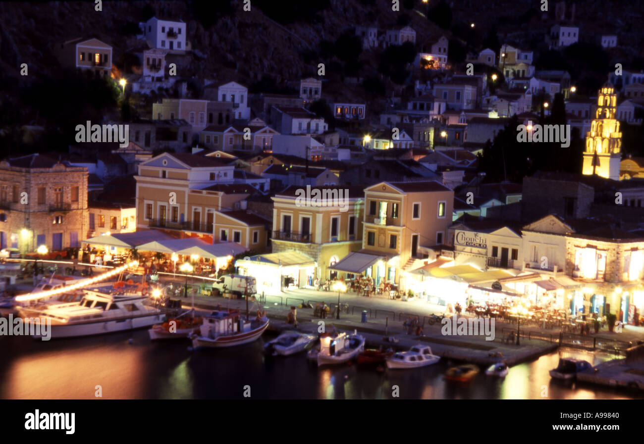 Greece Symi at dusk Stock Photo