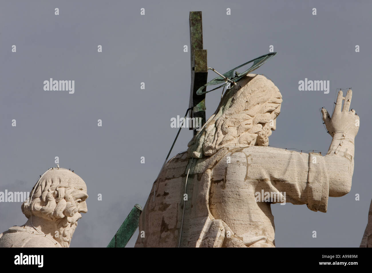 Statue of Jesus Christ on top of St. Peter's Basilica, The Vatican