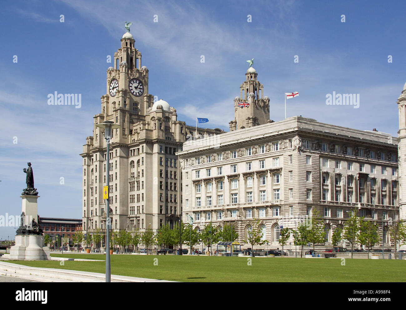 Waterfront Buildings Liverpool Pier Head Stock Photo