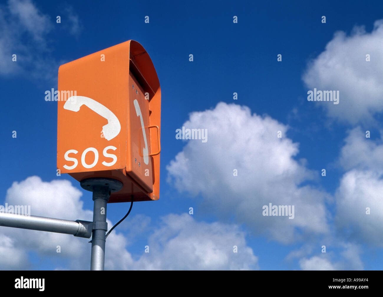 sos emergency phone point Stock Photo