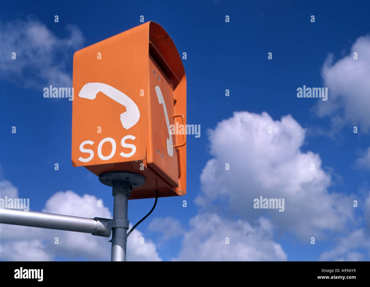 sos emergency phone point Stock Photo