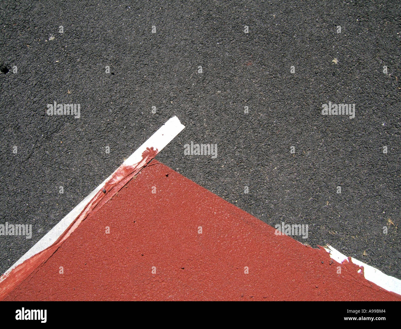 brown red paint on road cycle path construction Stock Photo Alamy