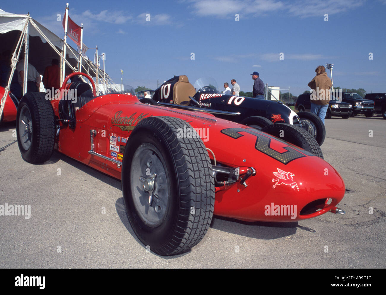 1961 Elder Roadster originally driven by Mario Andretti in the paddock at the Milwaukee Mile 2003 Stock Photo