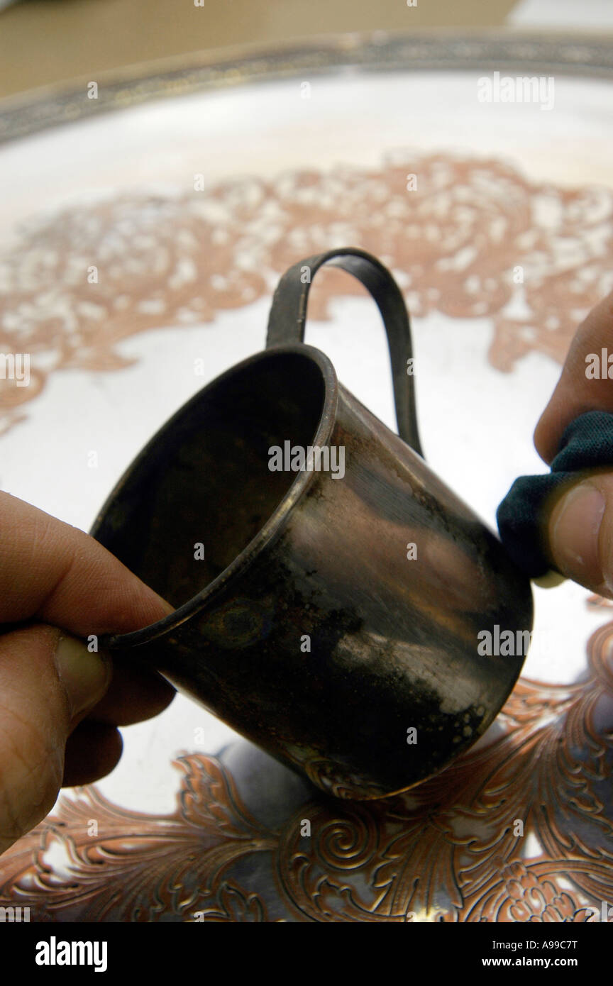 Tarnish removed from sterling silver hi res stock photography and Tarnish removed from sterling silver hi res stock photography and