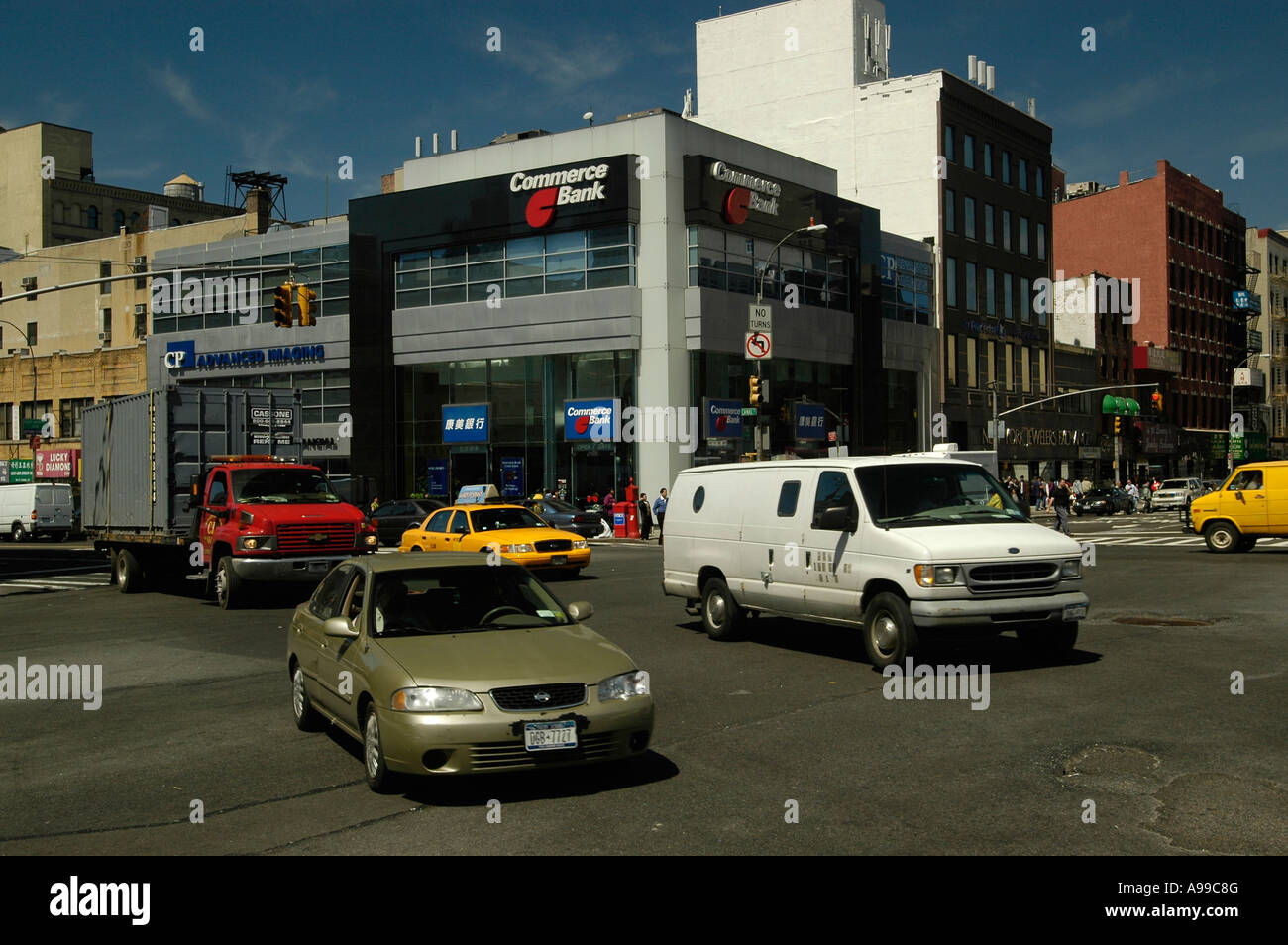 Traffic From Canal Street In Chinatown In Nyc Stock Photo