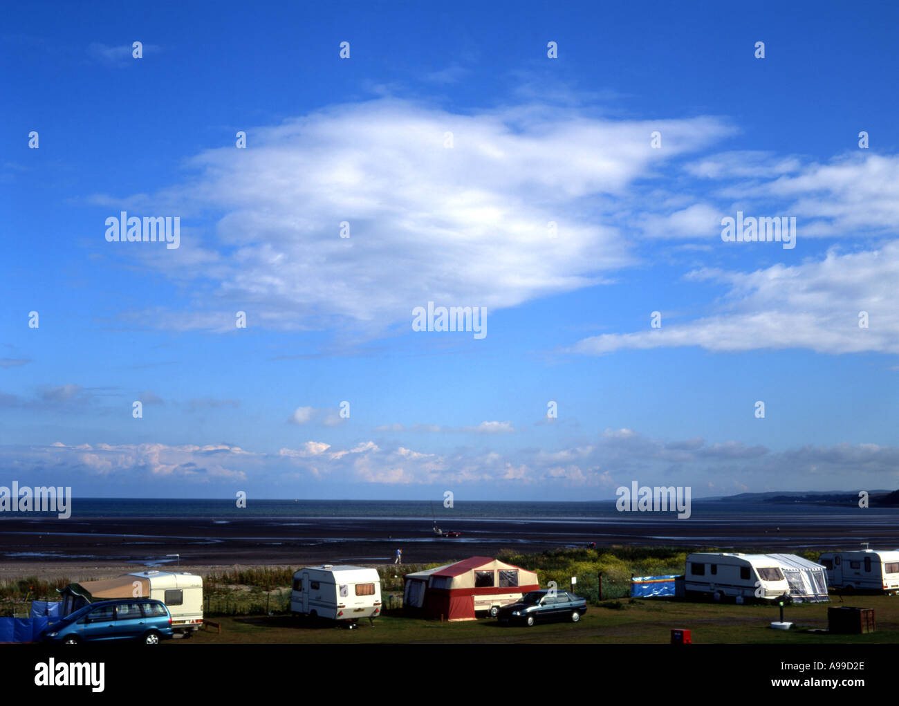 Caravan site on Luce Sands Stock