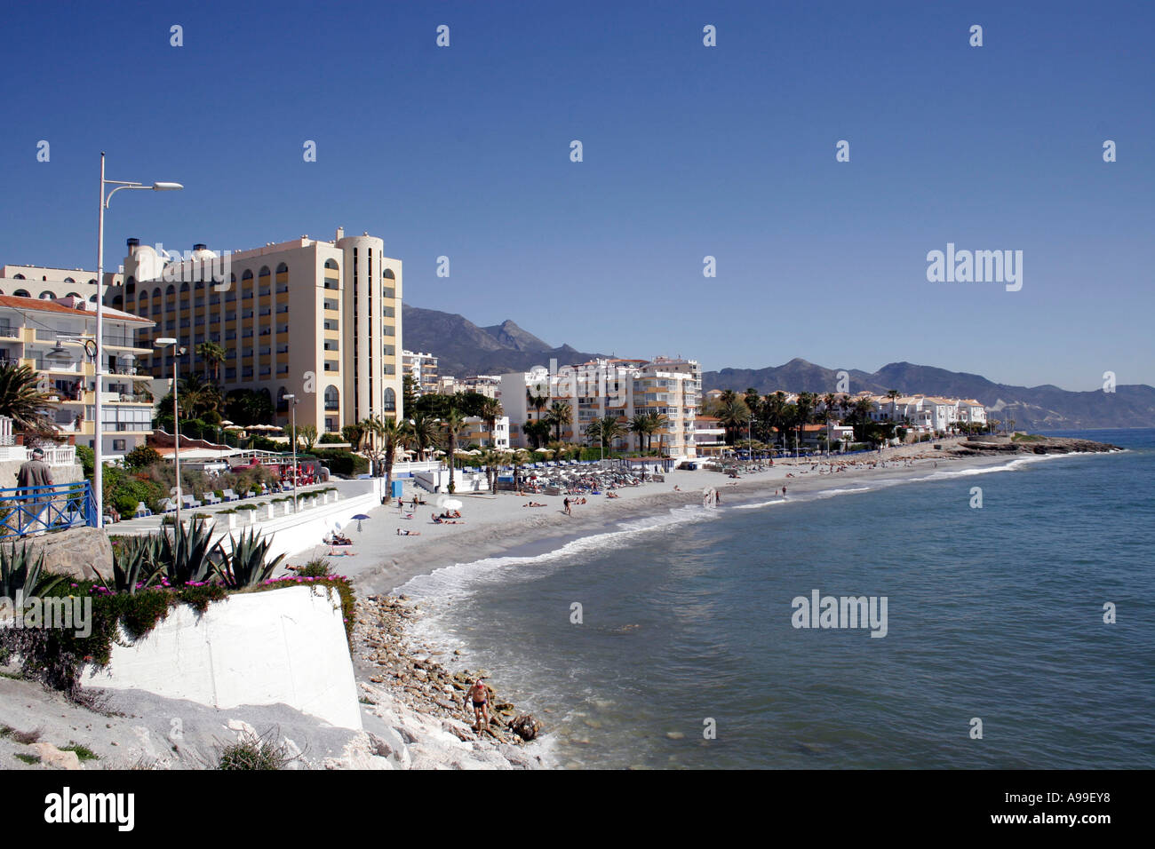 PLAYA LA TORRECILLA NERJA. COSTA DEL SOL. SPAIN EUROPE Stock Photo - Alamy