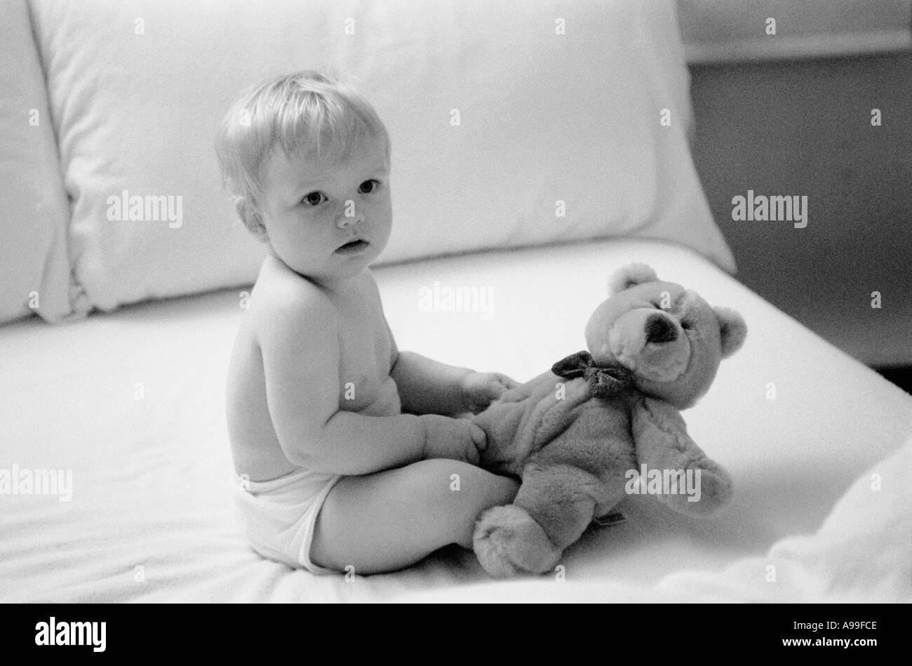 baby boy with teddy bear Stock Photo - Alamy