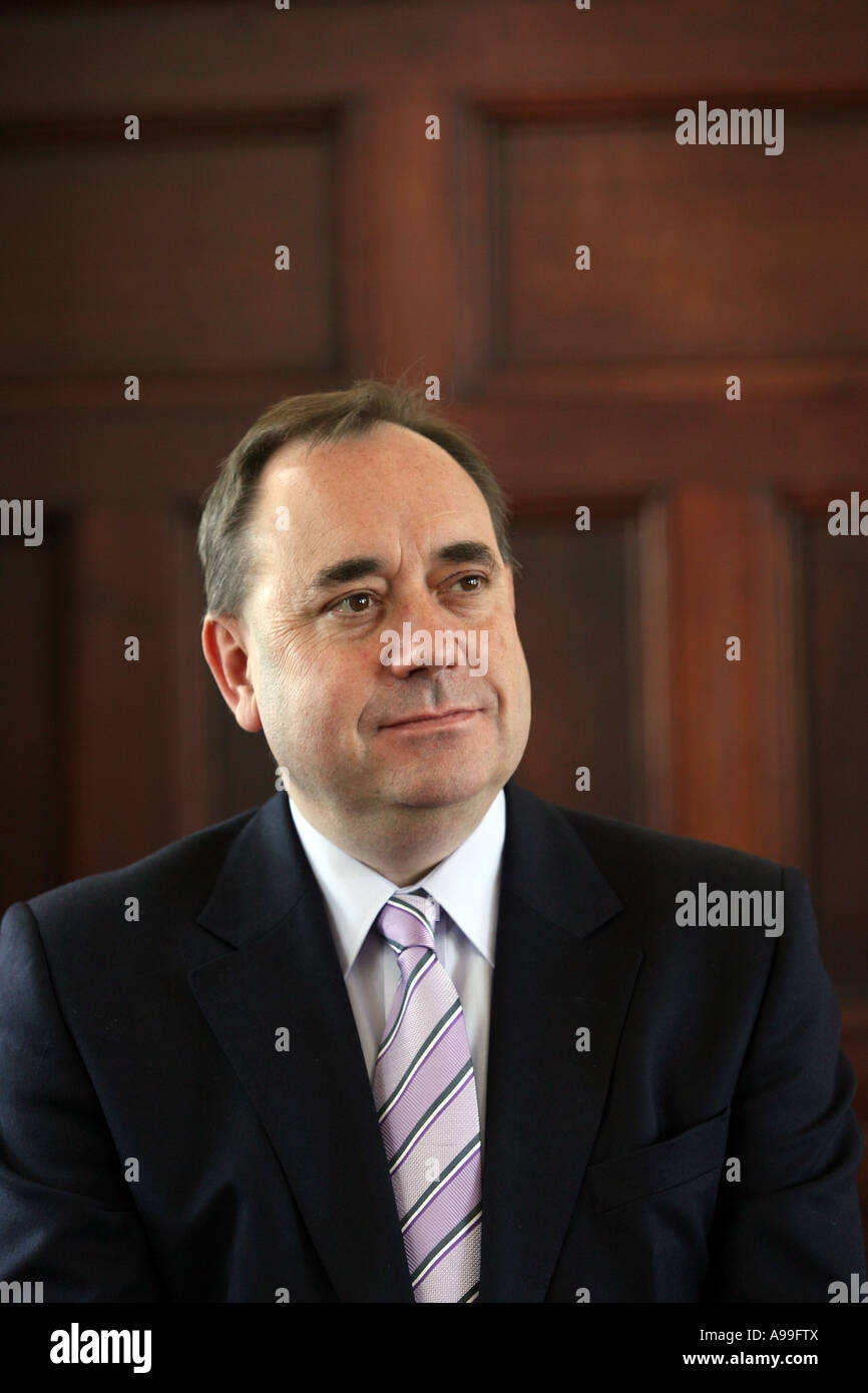 portrait of Scotland's First Minister and Scottish National Party leader Alex Salmond Stock Photo