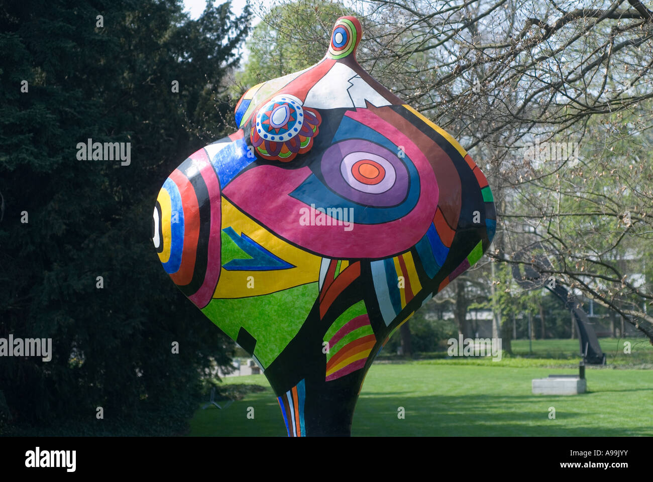 Sculpture from Niki de Saint Phalle in the park of the Jean Tinguely Museum  in Basle Switzerland Stock Photo - Alamy