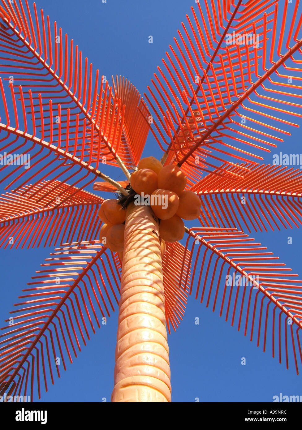 orange plastic palm tree Stock Photo Alamy
