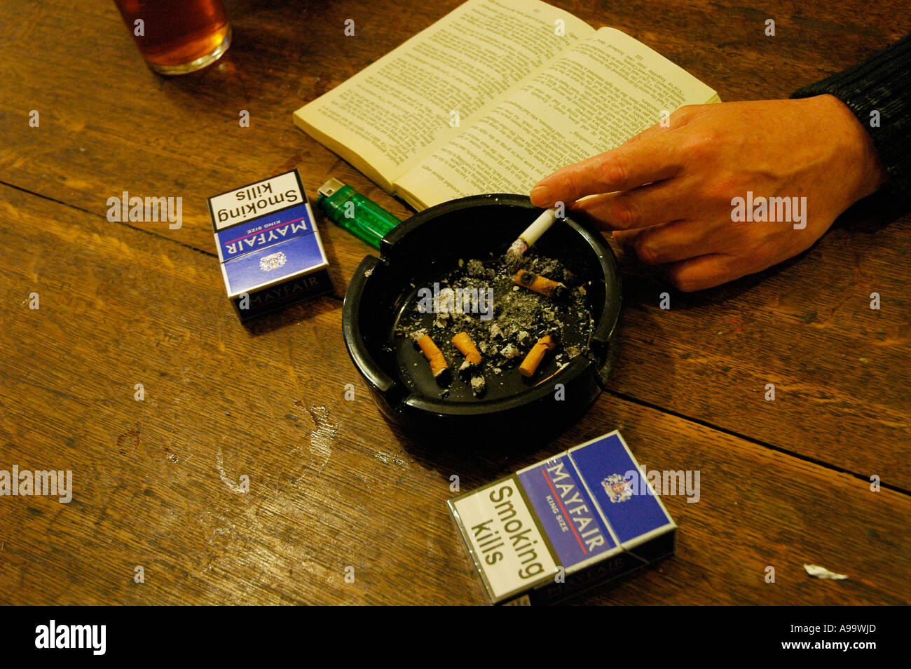 Smoking in Pub Llansawel Mid Wales Stock Photo