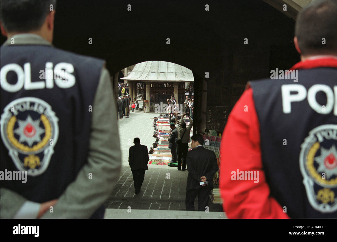 Diyarbakir, TURKEY -- Police wait to control any chaos that may occur Stock Photo