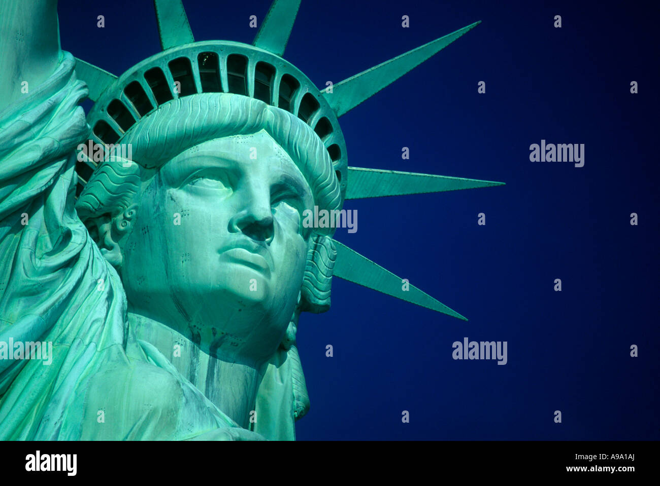 FACE CROWN STATUE OF LIBERTY NATIONAL MONUMENT LIBERTY ISLAND NEW YORK HARBOR NEW YORK CITY USA
