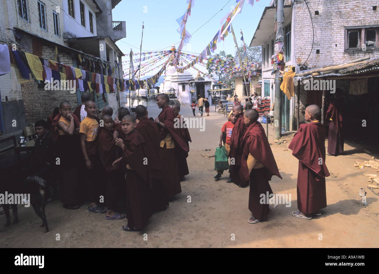 Buddhist monks at Namo Buddha in Kathmandu valley Nepal Stock Photo Alamy
