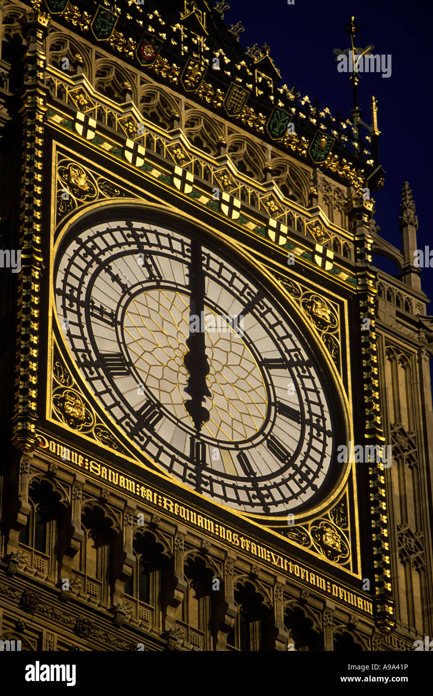 SIX PM CLOCK FACE BIG BEN PARLIAMENT LONDON ENGLAND UK Stock Photo Alamy