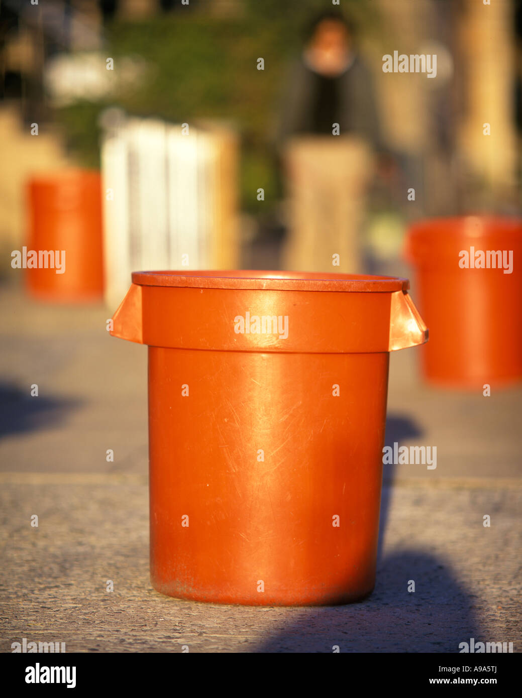 GARBAGE BINS ON STREET Stock Photo Alamy