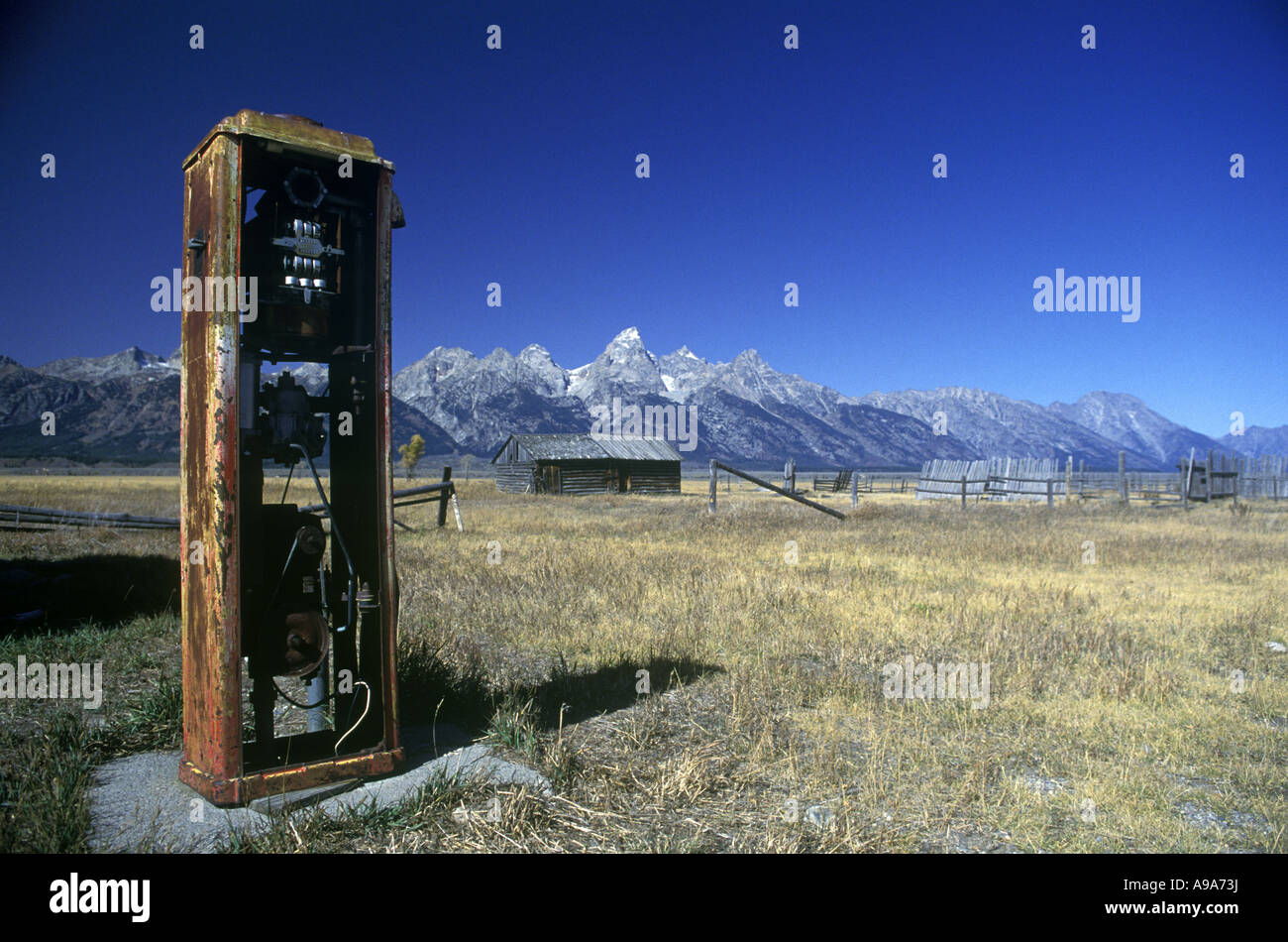 OLD GAS STATION OIL PUMP ANTELOPE FLATS JACKSON HOLE GRAND TETONS