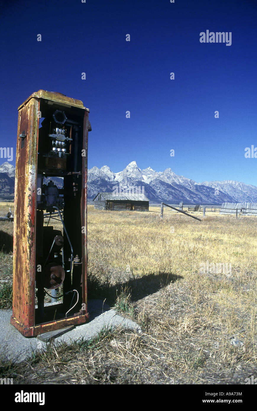 OLD GAS STATION OIL PUMP ANTELOPE FLATS JACKSON HOLE GRAND TETONS