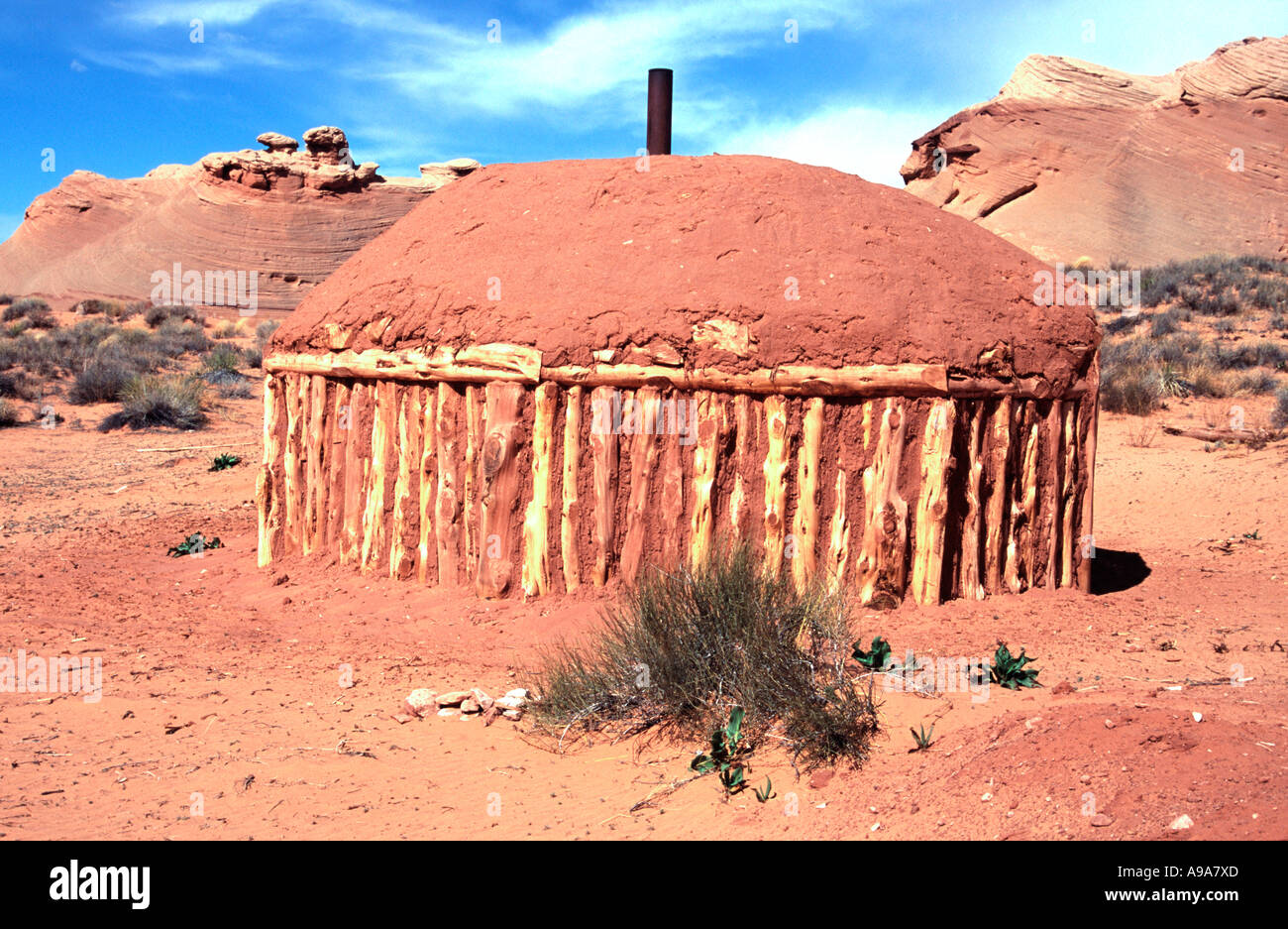 Navajo Hogan Stock Photo