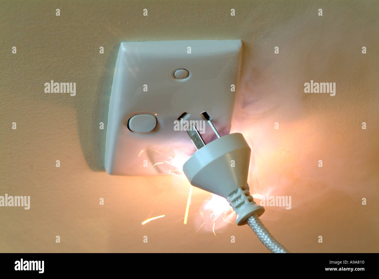 dangerous wall plug Stock Photo Alamy