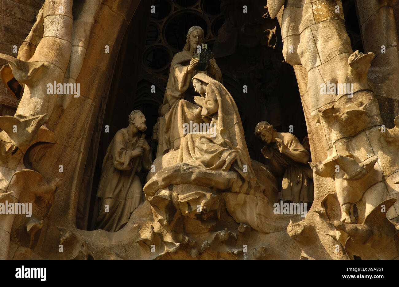 Nativity Scene at the Temple de la Sagrada Familia Barcelona Spain