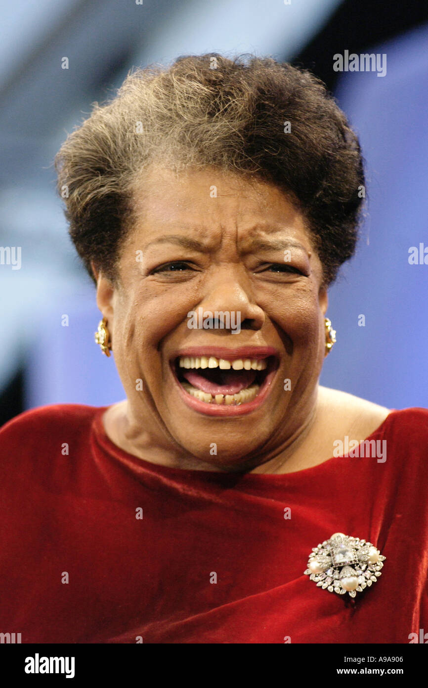 Maya Angelou American poet & writer pictured at Hay Festival 2002 Hay on Wye Powys Wales UK Stock Photo