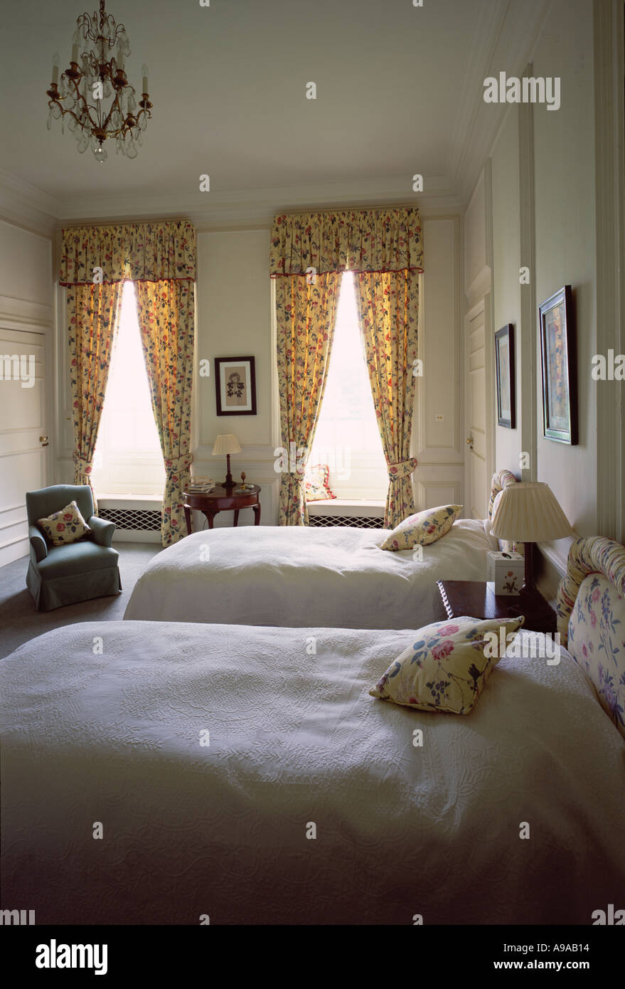 Bedroom interior traditional country house England UK Stock Photo - Alamy