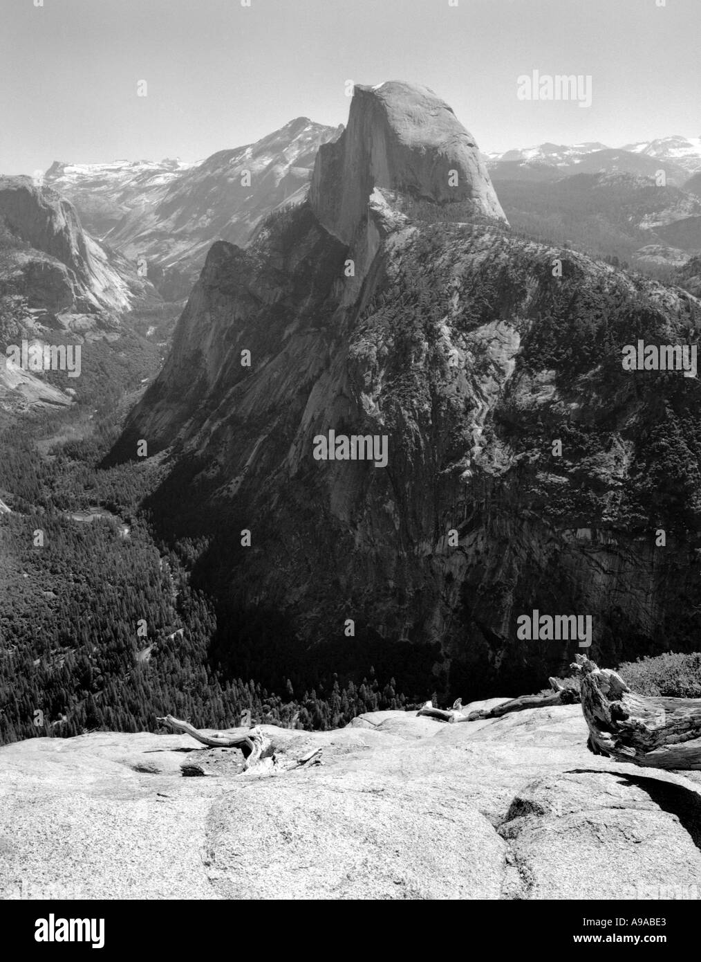 Rock climbing half dome Black and White Stock Photos & Images - Alamy