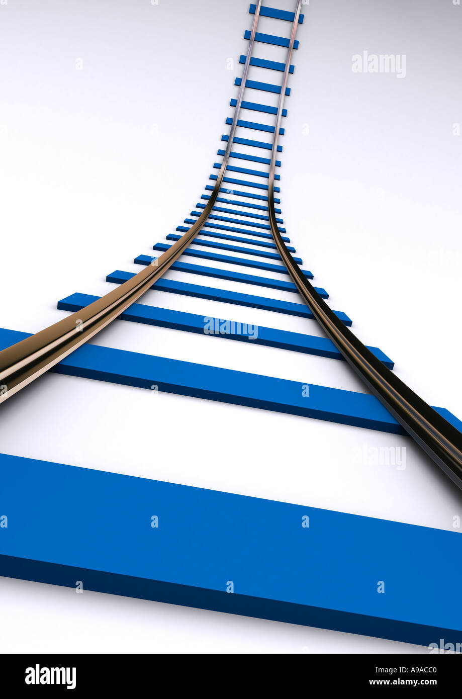 blue graphic train track illustration Stock Photo Alamy