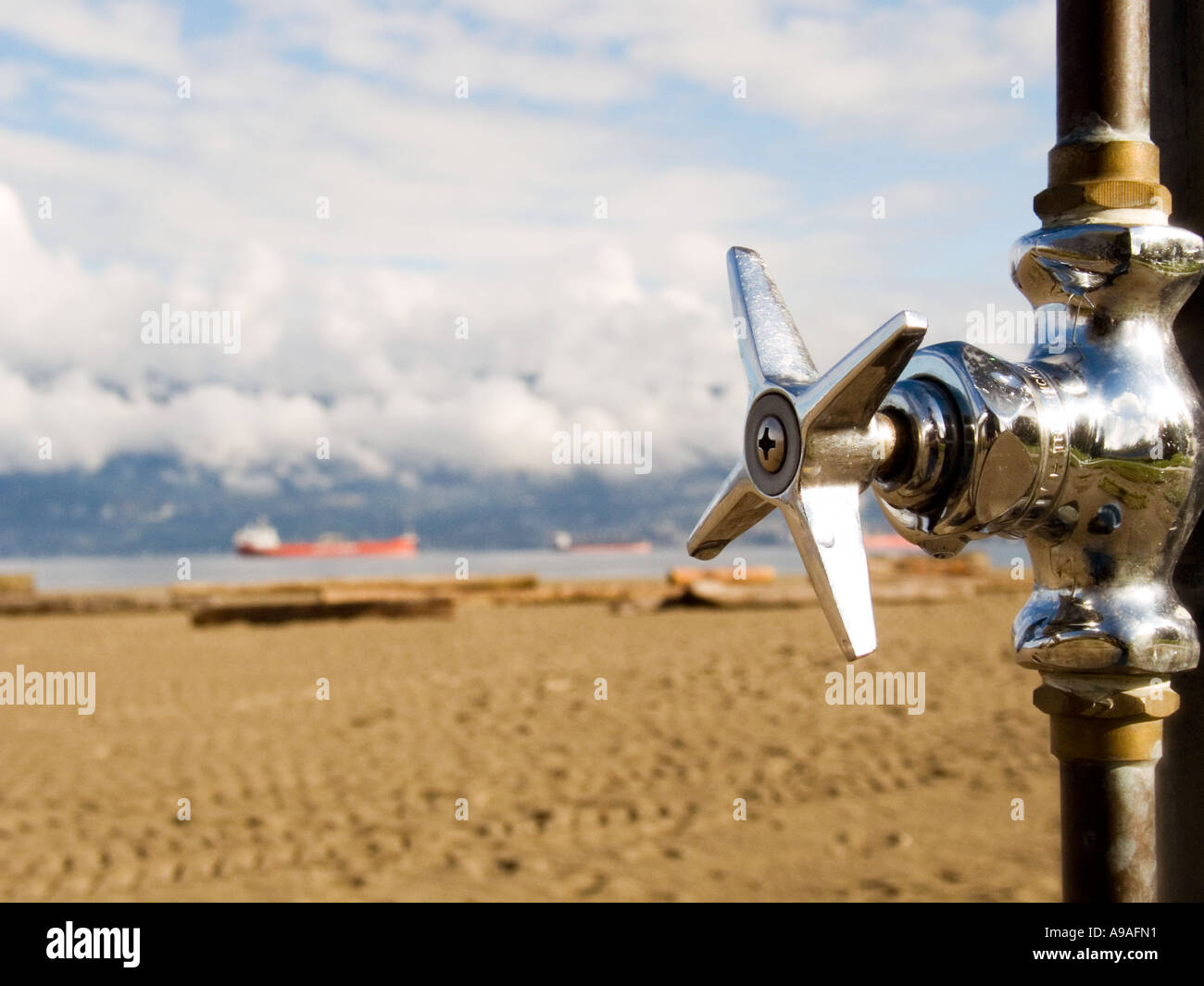 Shower knob in Jericho Beach Stock Photo Alamy