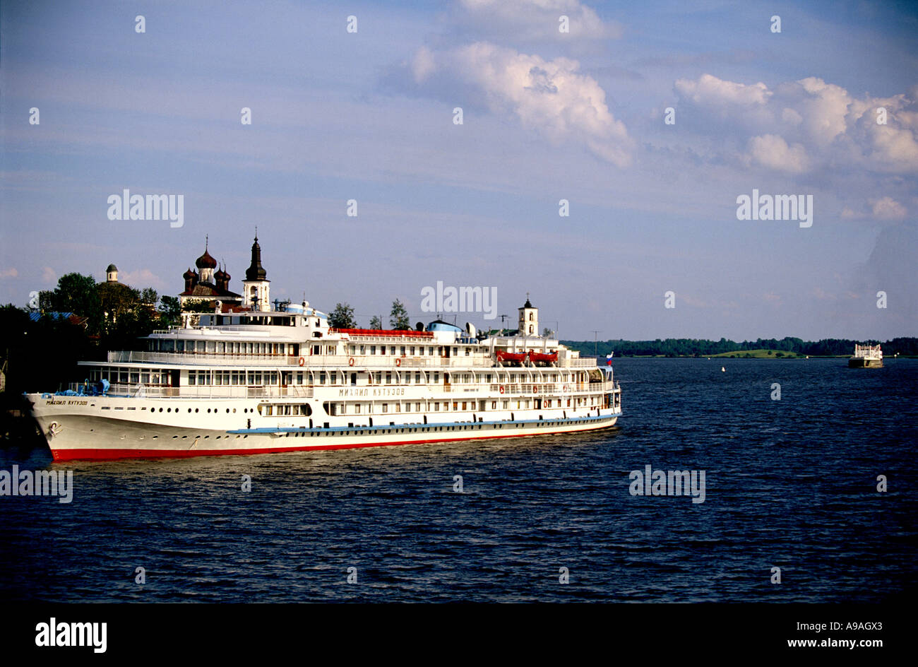 Russia Cruise Ship on Sheksna River Stock Photo