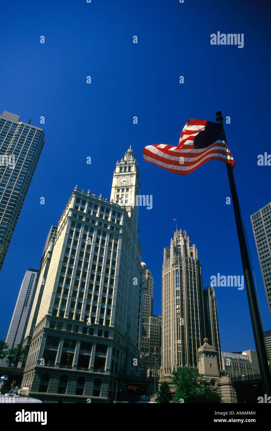 WRIGLEY BUILDING THE LOOP CHICAGO ILLINOIS USA Stock Photo - Alamy