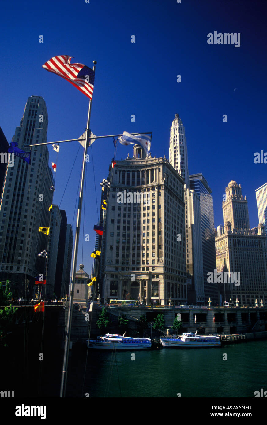 WRIGLEY BUILDING THE LOOP CHICAGO ILLINOIS USA Stock Photo - Alamy