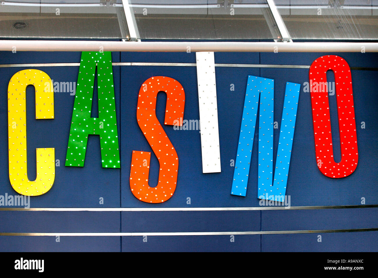 Colorful Casino sign at Star city Darling Harbour in Sydney Stock Photo