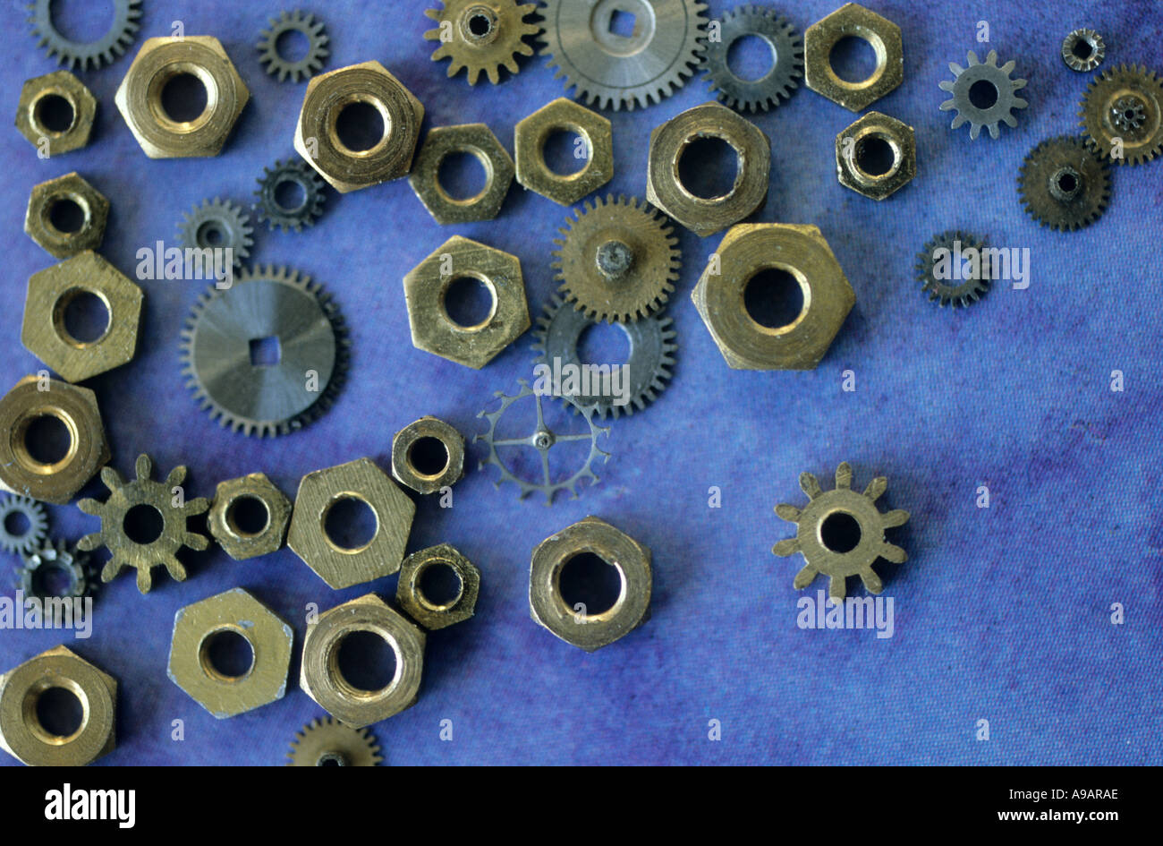 nuts and bolts pieces Stock Photo