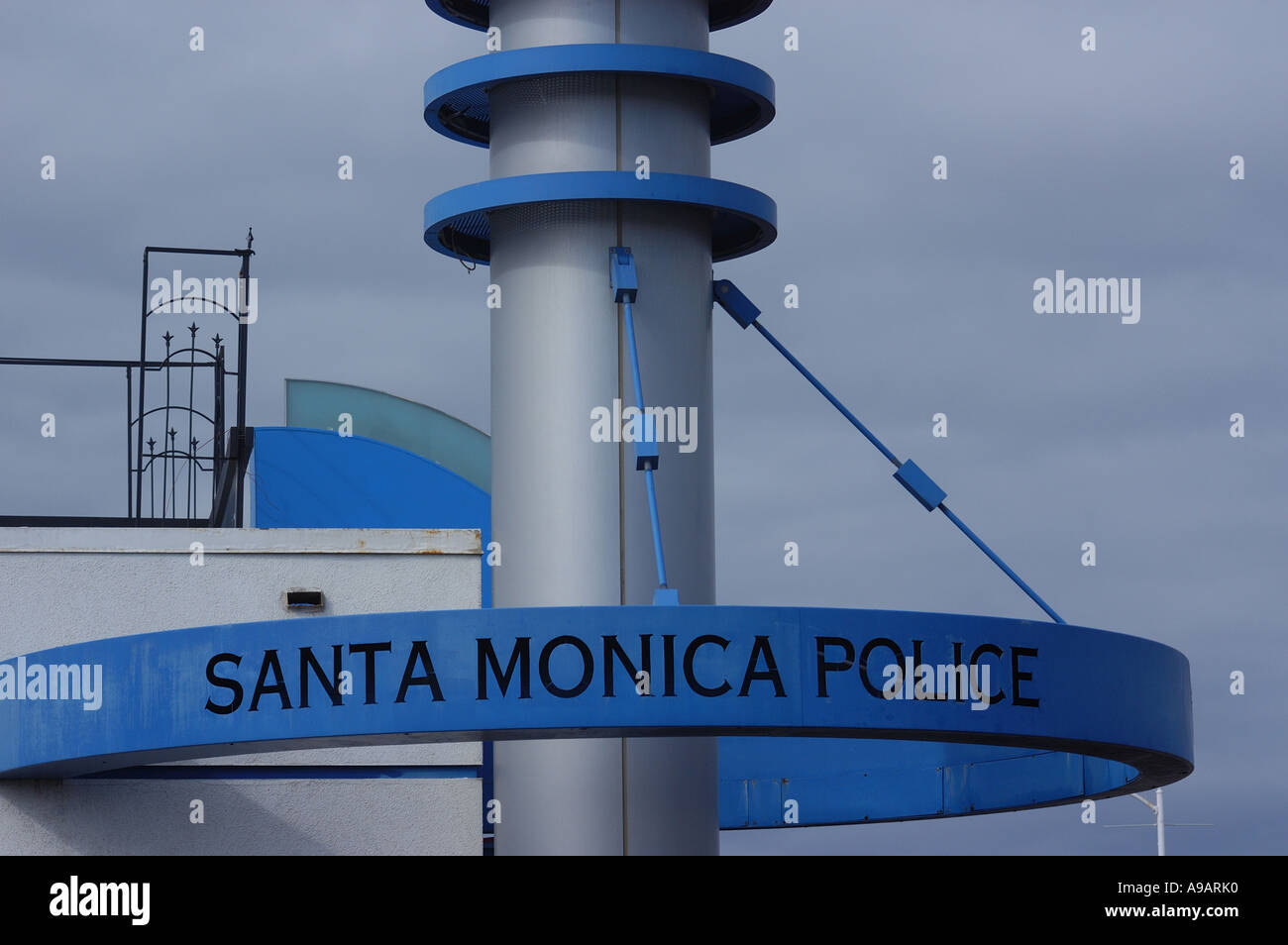 Santa Monica Pier Police Station Stock Photo Alamy