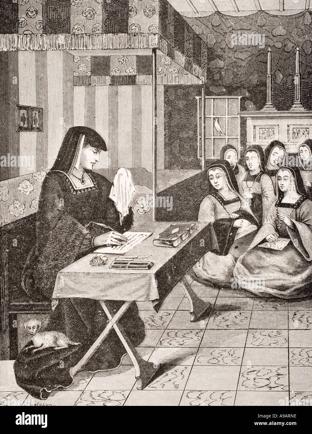 Court of the Ladies of Queen Anne of Brittany, 1477 - 1514. Stock Photo