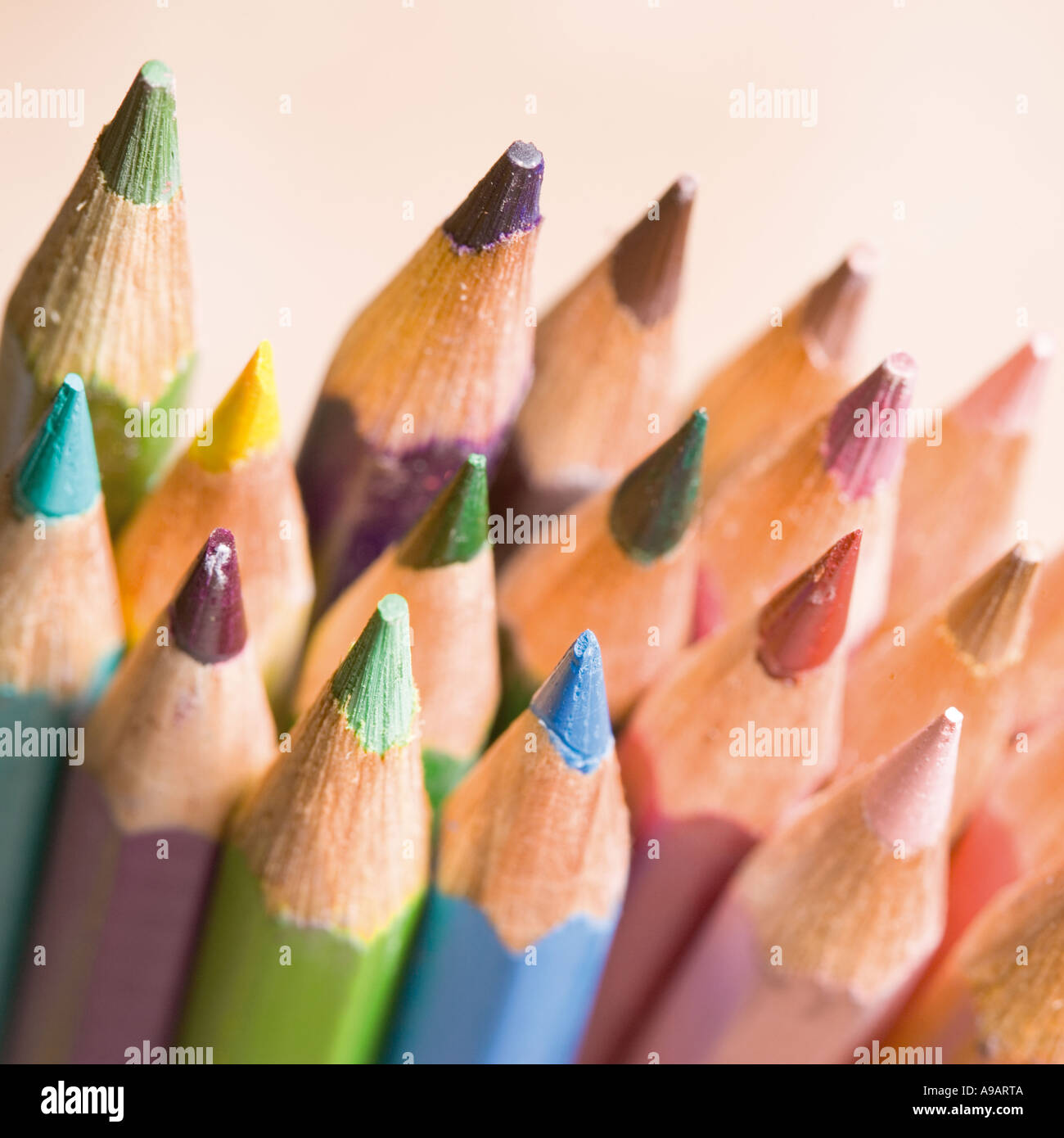Group of coloured pencils Stock Photo