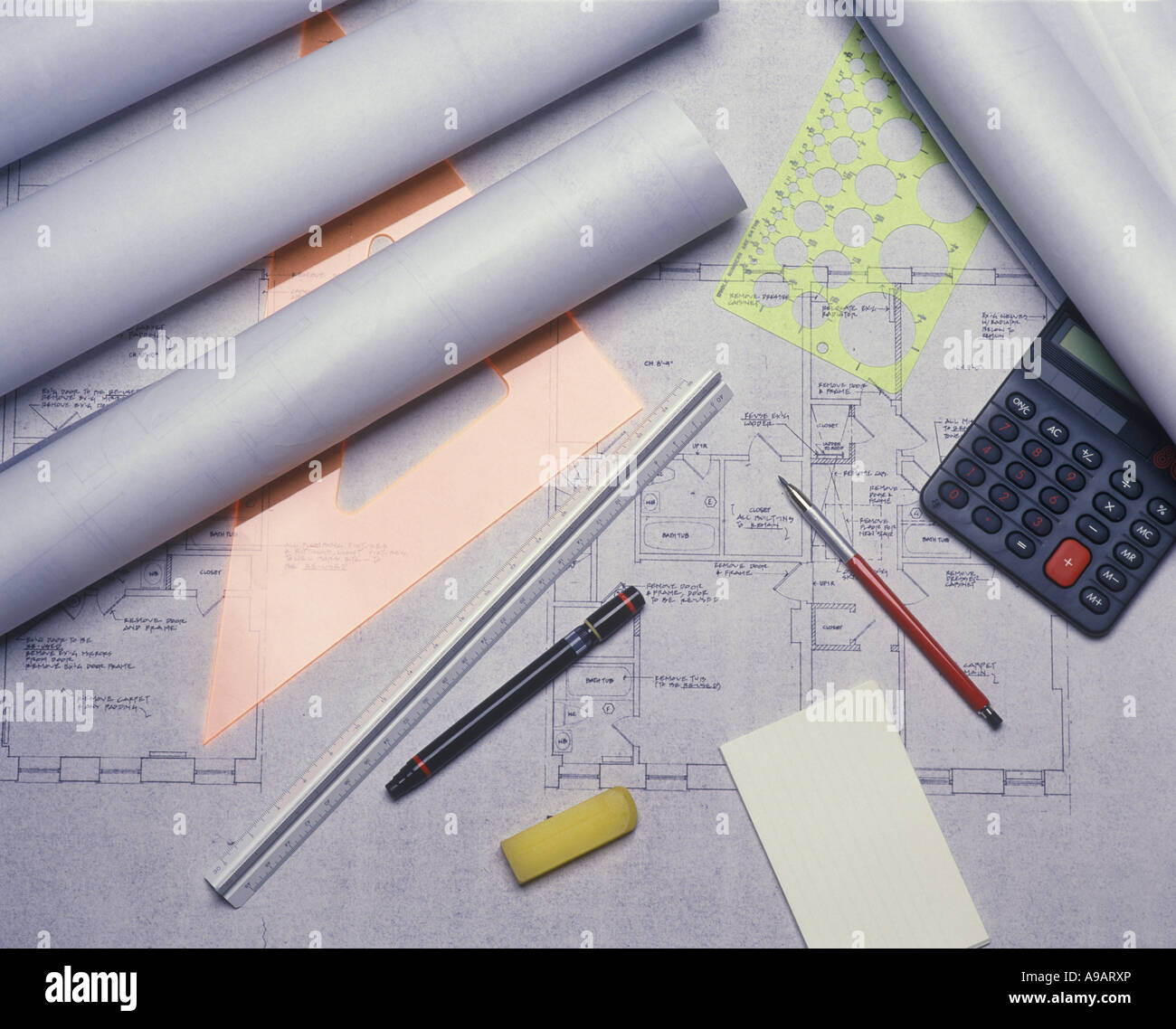 Building construction plans hi-res stock photography and images - Alamy