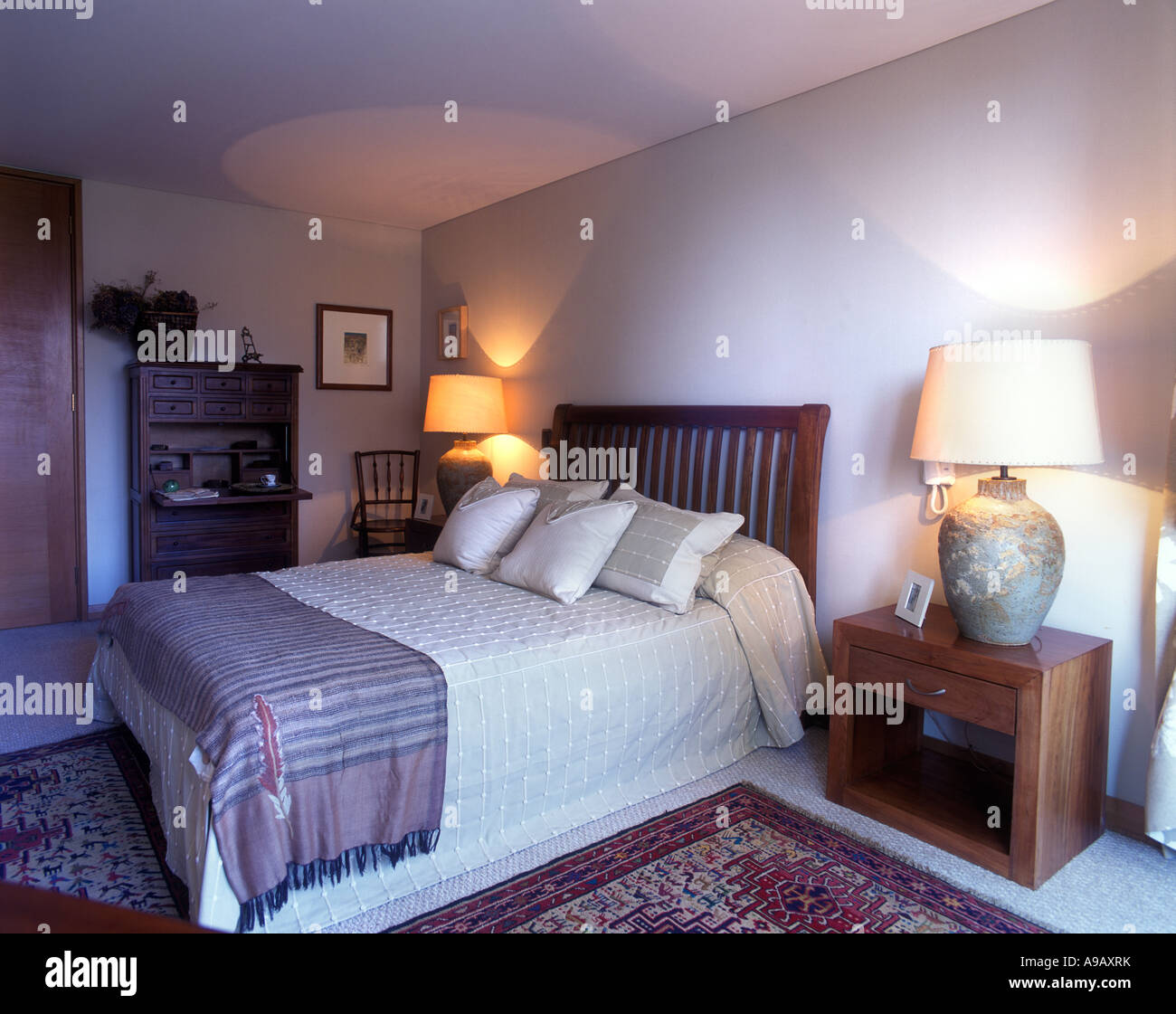 INTERIOR RESIDENTIAL BEDROOM Stock Photo